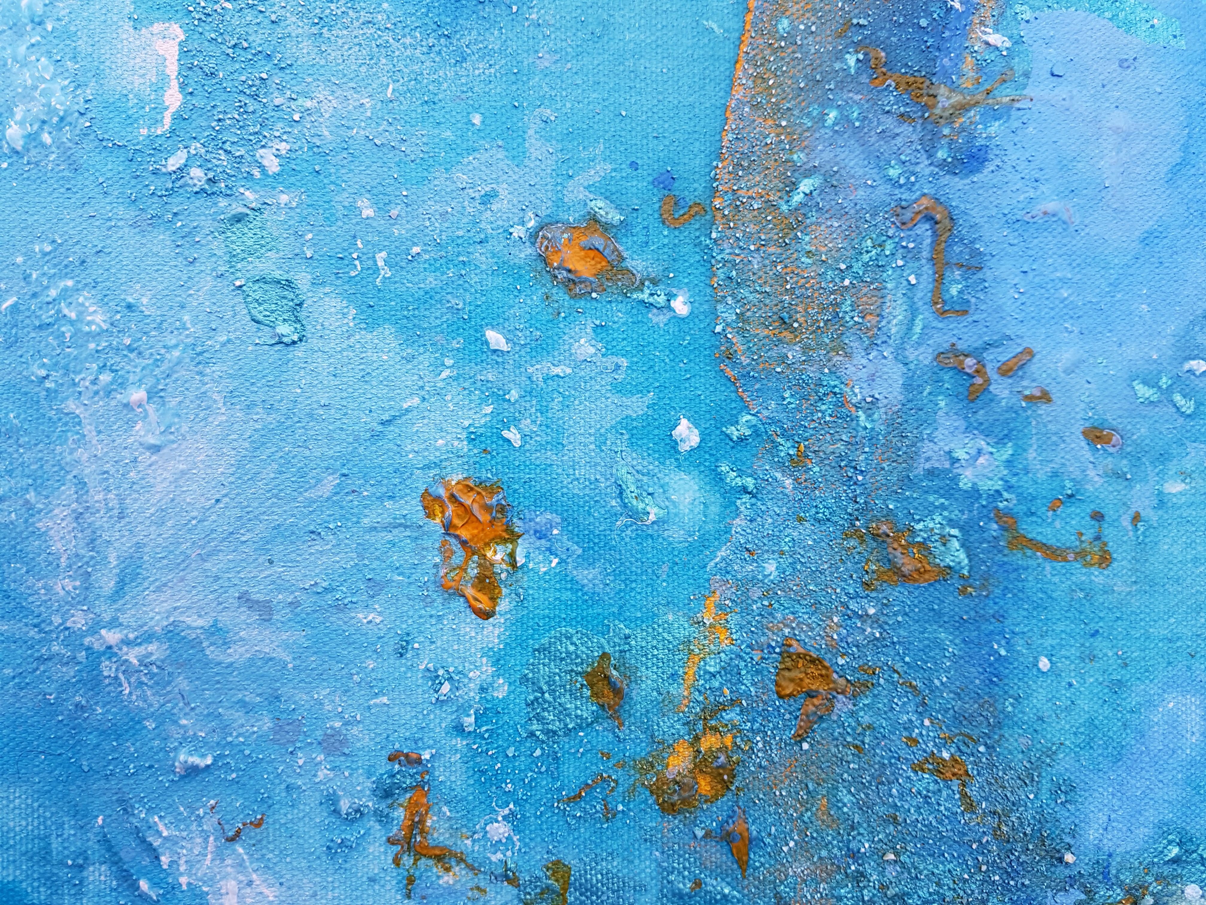 Blue Abstract Art with Yellow Acrylic – Lillybochic