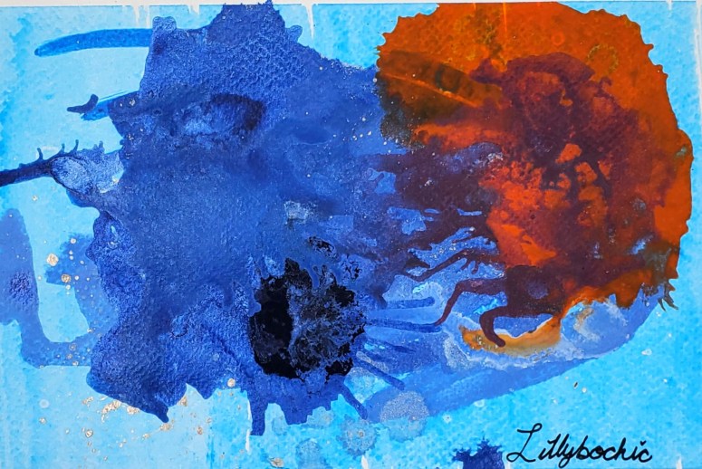 Wild and Contrasting Orange blue and silver