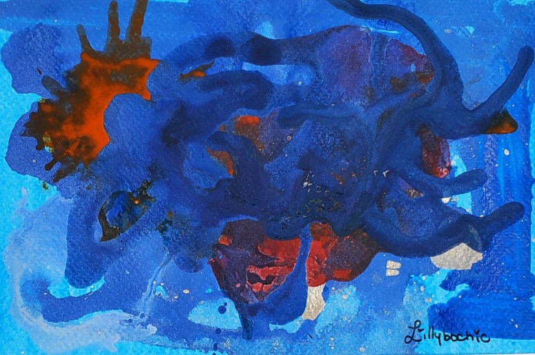 Wild and Contrasting Orange blue and silver