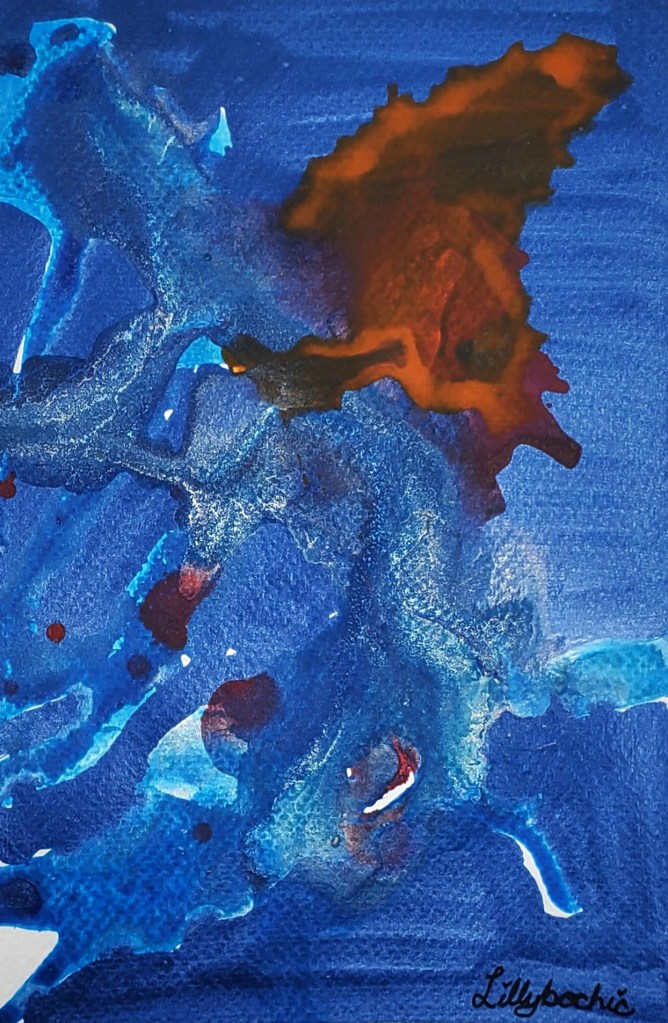 Wild and Contrasting Orange blue and silver wisper