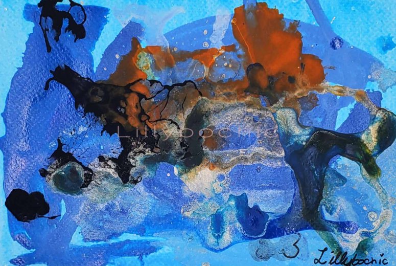 Wild and Contrasting Orange blue and silver