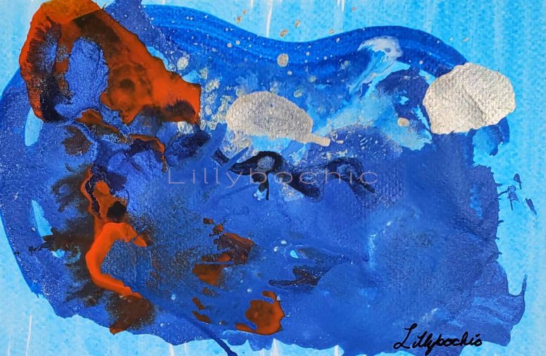 Wild and Contrasting Orange blue and silver