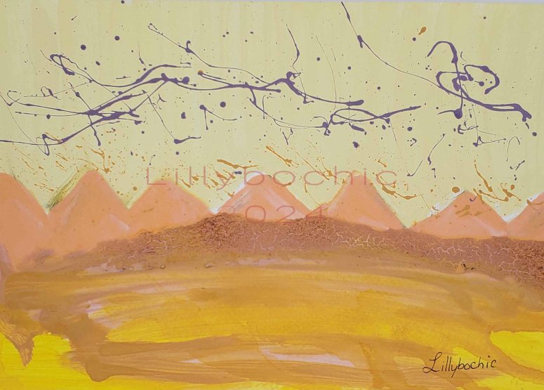 Colour Bloom Orange hill Yellow Sky Lillybochic