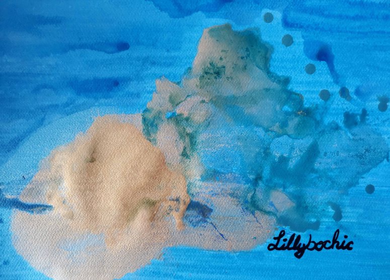 Happy Blue On Paper Featuring expansive gold with happy blue custom colour