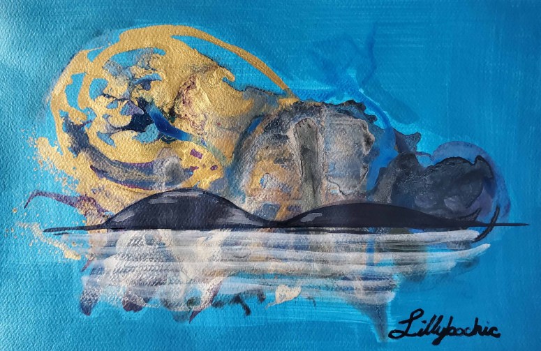 Happy Blue On Paper Featuring expansive gold with happy blue custom colour