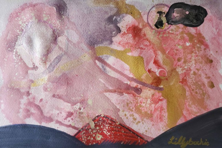 Happy Blue On Paper Featuring expansive gold with happy blue custom colour