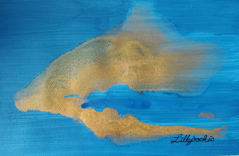 Happy Blue On Paper Featuring expansive gold with happy blue custom colour