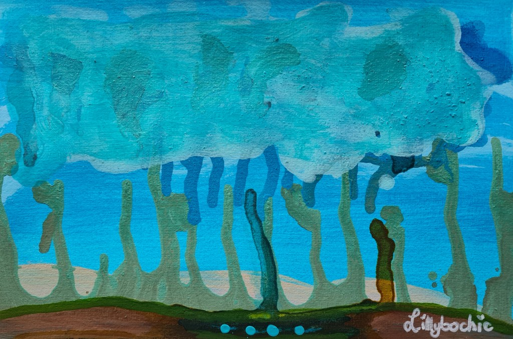 Discover the serene beauty captured in the "Landscape Painting on watercolour paper" by the artist lillybochic. This original piece, measuring 9"x12", embodies the tranquility of nature through the abstract and impressionistic techniques employed. The use of acrylic painting on paper brings a textured feel to the landscape, inviting viewers to immerse themselves in the peaceful scene.Each artwork is a one-of-a-kind creation, signed by the artist, ensuring its uniqueness and authenticity. It is an unframed piece, allowing the new owner the freedom to choose the perfect frame that complements their space. Whether placed in a small nook or a vast living area, this painting will serve as a subtle yet captivating focal point.