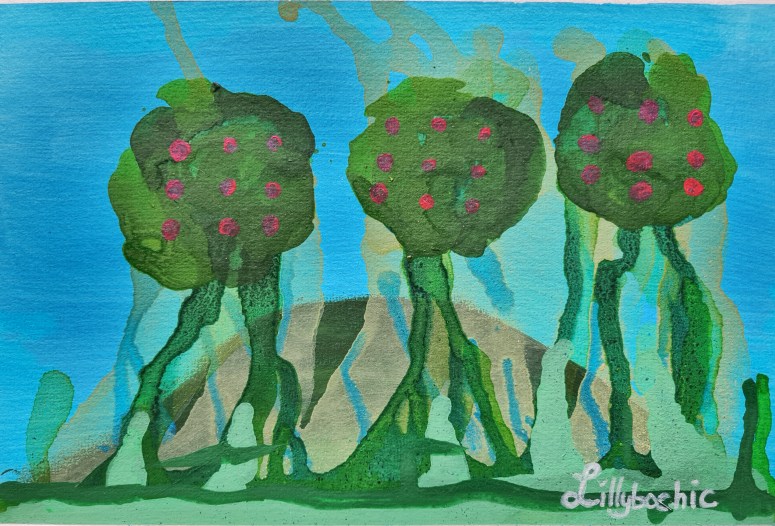 Enjoy the serene beauty of nature with this original acrylic painting by Lillybochic, a masterpiece that captures the essence of a landscape through the rosebush theme. The abstract and impressionistic styles blend to create a unique, one-of-a-kind piece that's sure to add a touch of tranquility to any space.Measuring 9 inches in height and 12 inches in length, this small, unframed painting is a perfect fit for intimate spaces. The artist's signature authenticates the work, making it an exquisite acquisition for collectors and enthusiasts alike. Embrace the elegance of this paper masterpiece, crafted with care and designed to complement your personal oasis.